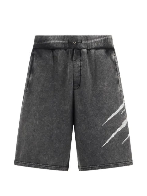 Plein Sport washed crackle-print shorts