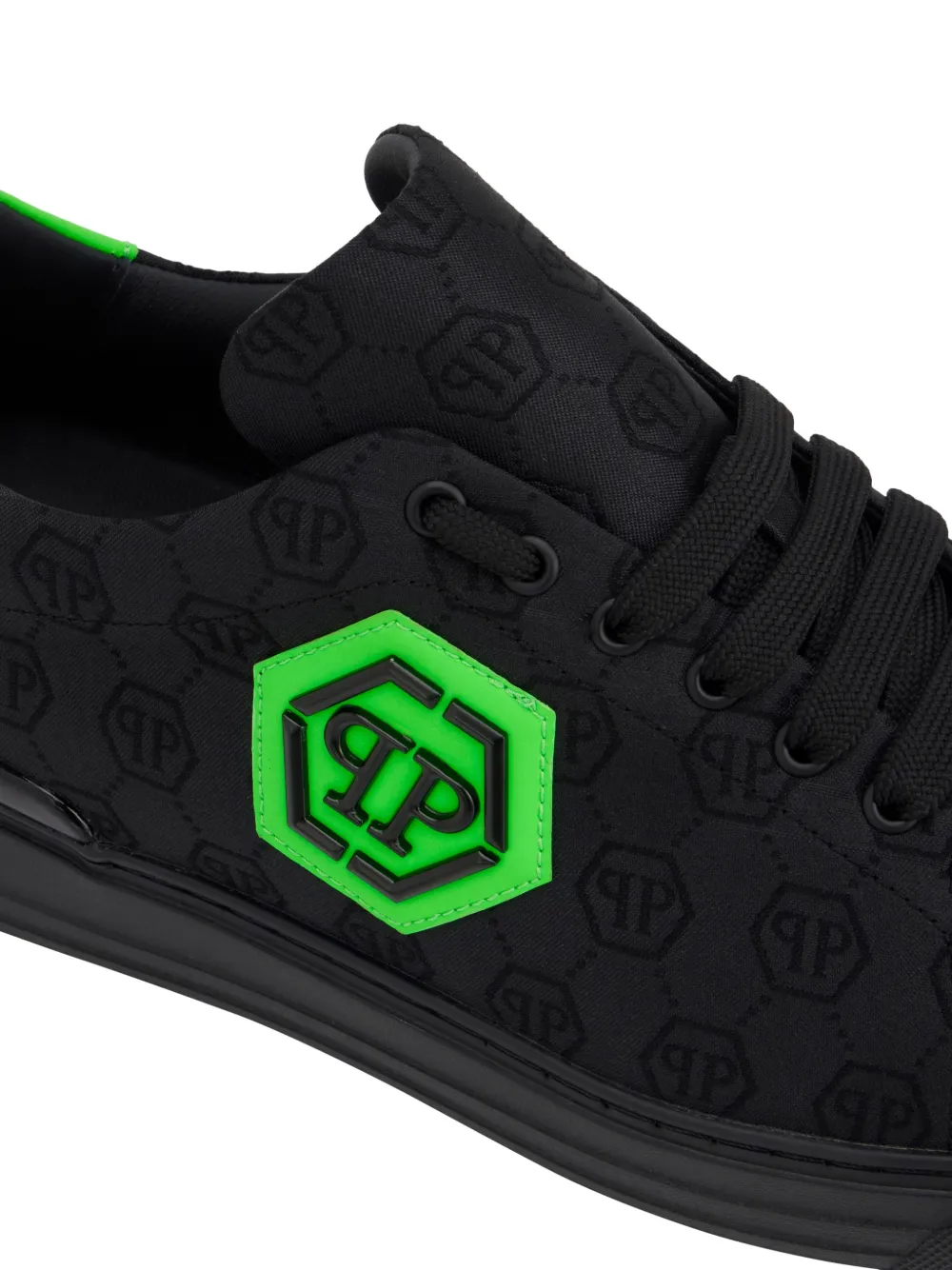 Philipp Plein Sneakers met monogram-jacquard Zwart