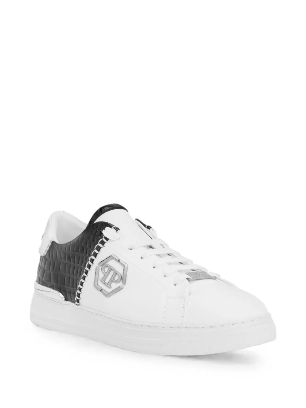 Philipp Plein Icon Cocco Mix crocodile-effect sneakers Wit