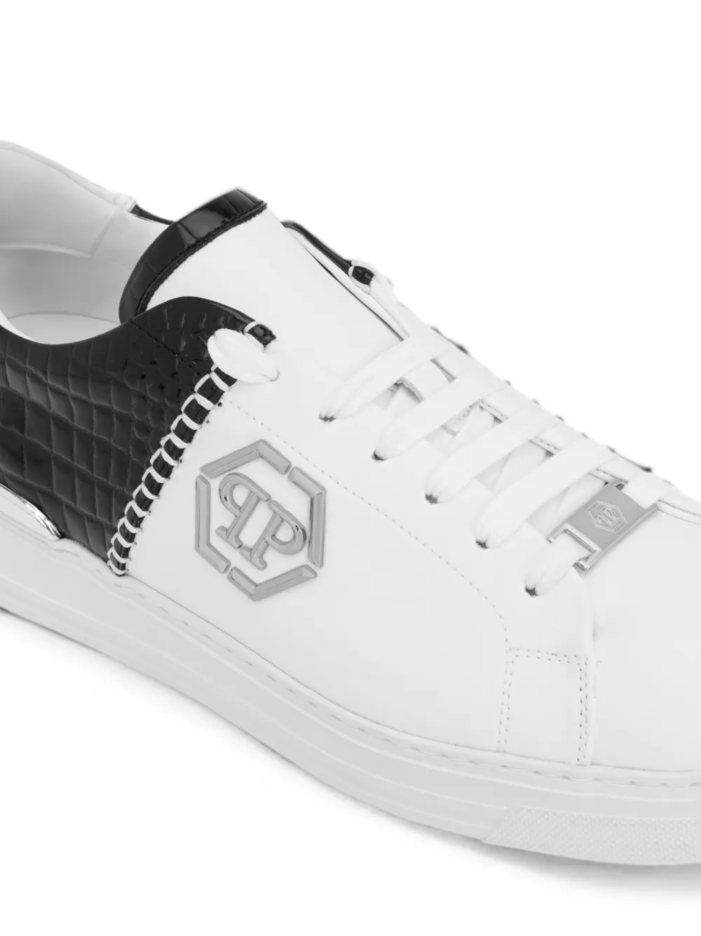 Philipp Plein Icon Cocco Mix crocodile-effect sneakers Wit