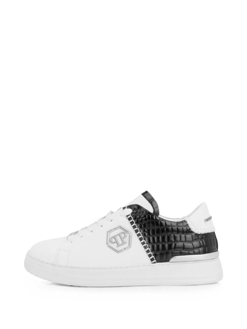 Philipp Plein Icon Cocco Mix crocodile-effect sneakers Wit