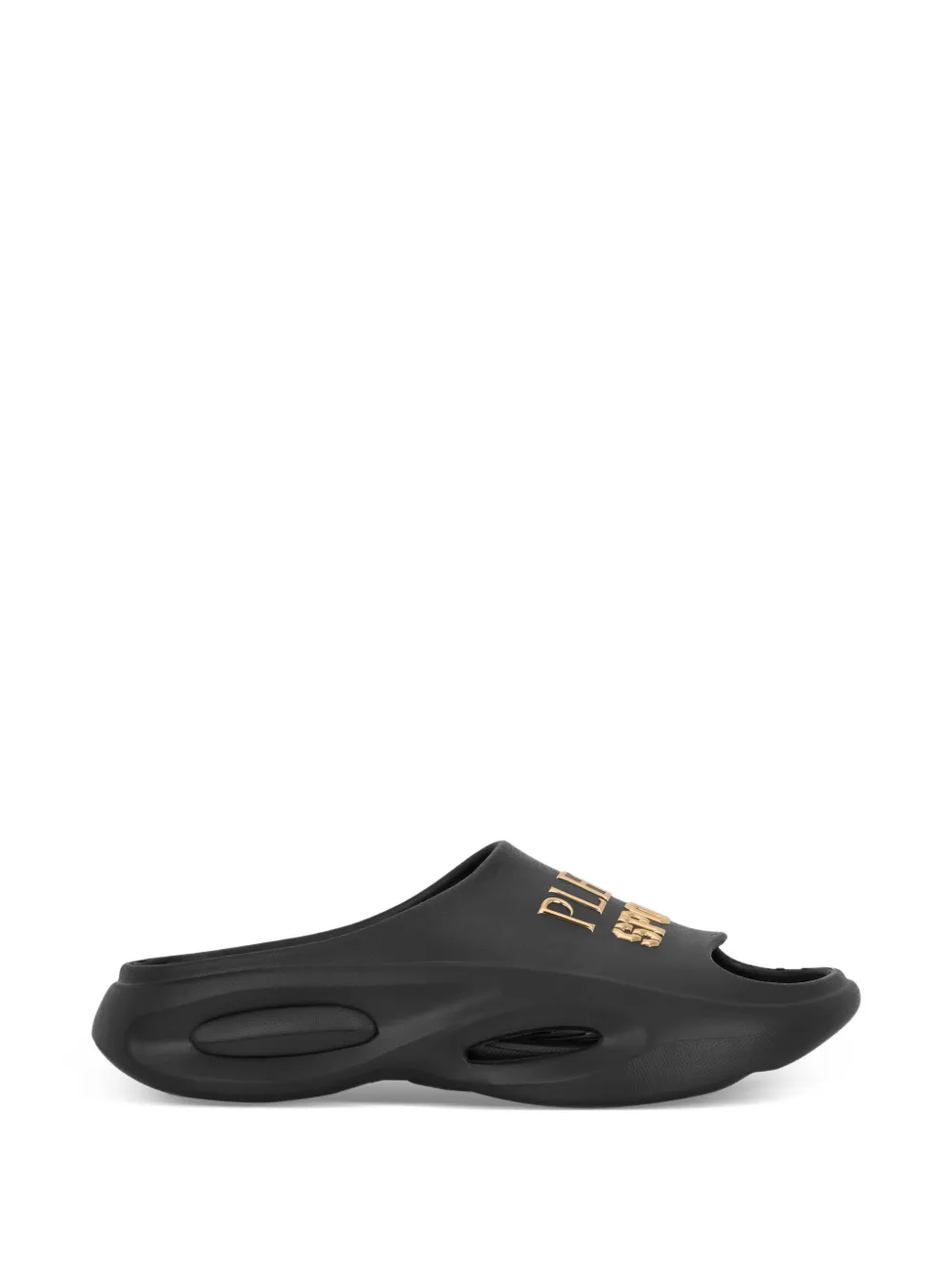 Plein Sport Pantoletten mit Logo-Print - Schwarz