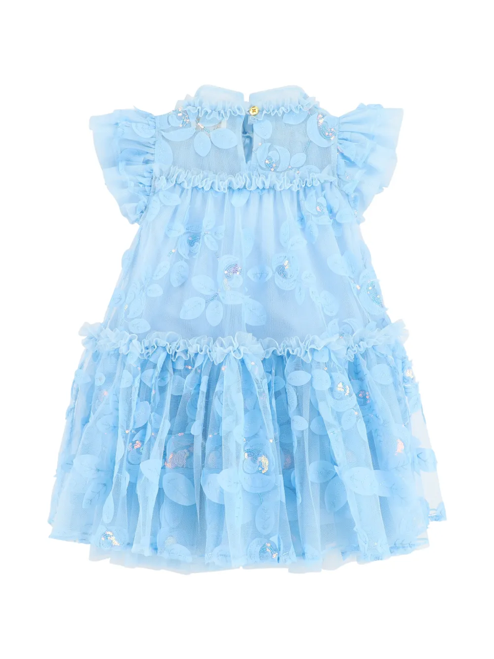  Angel's Face Marietta Embroidered Ruffled Dress - Blue 