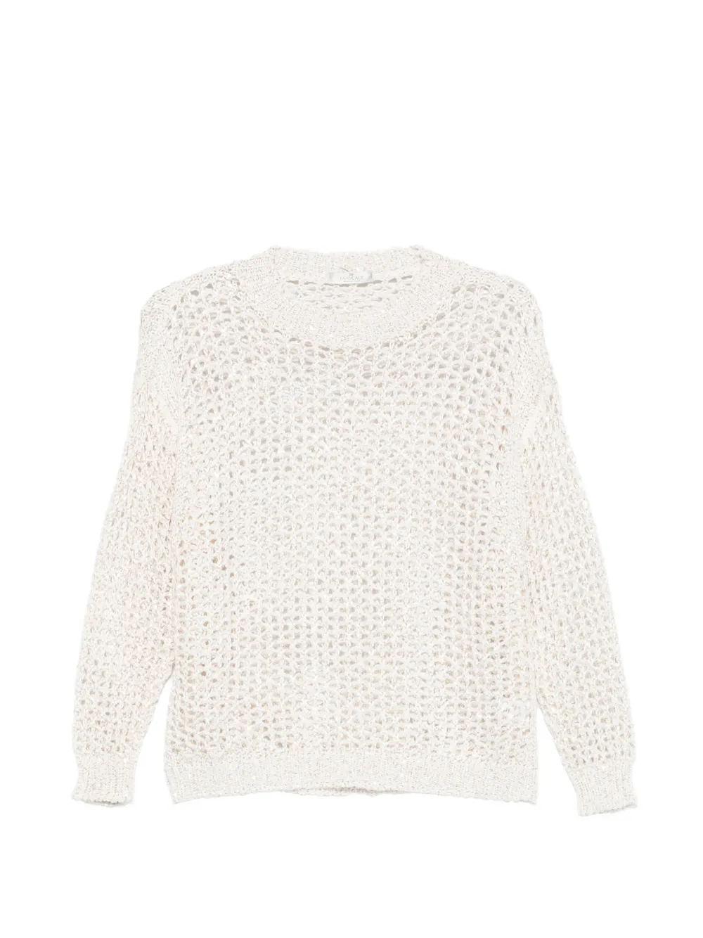 PANICALE open-knit crew-neck sweater - Toni neutri