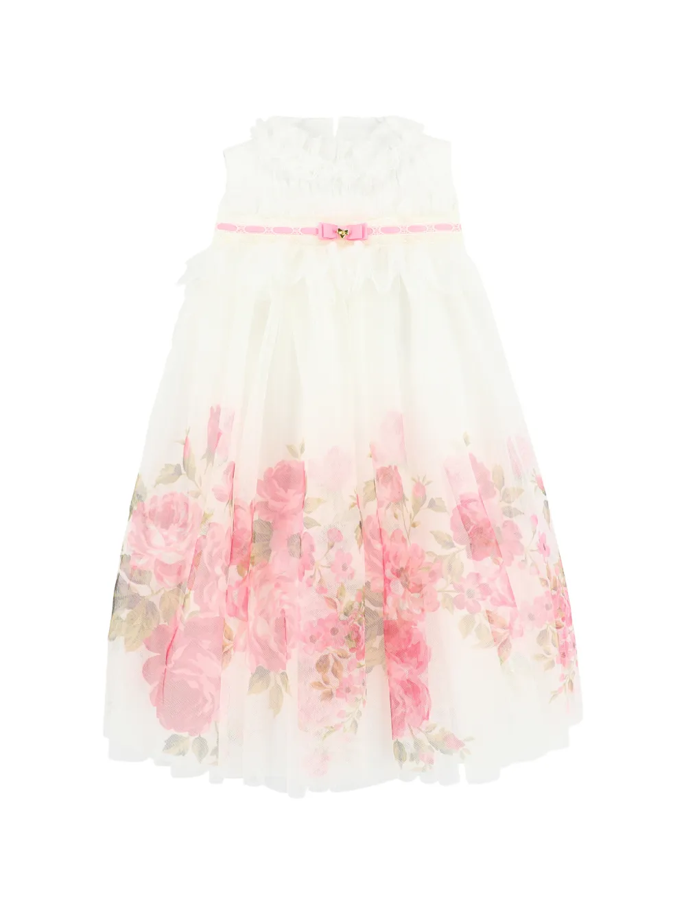 Angel's Face Mindi ruffled floral-print dress - Bianco