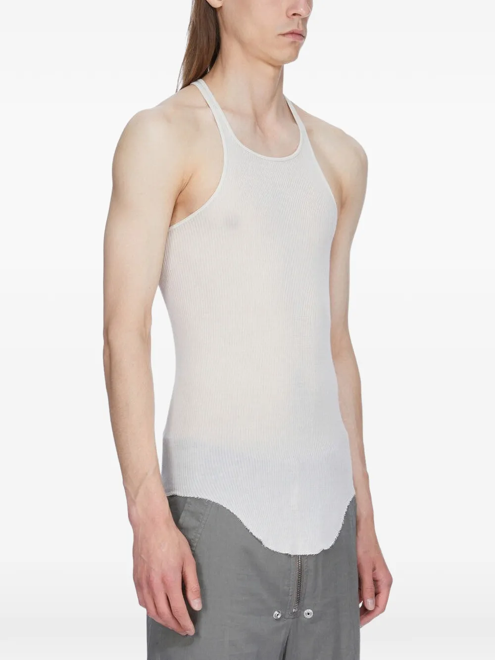 Rick Owens Geribbelde spencer met halternek Wit