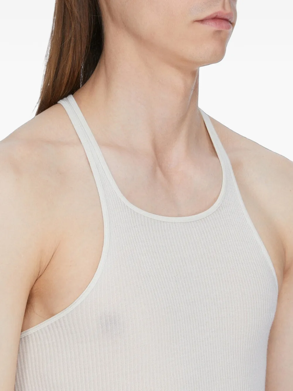 Rick Owens Geribbelde spencer met halternek Wit