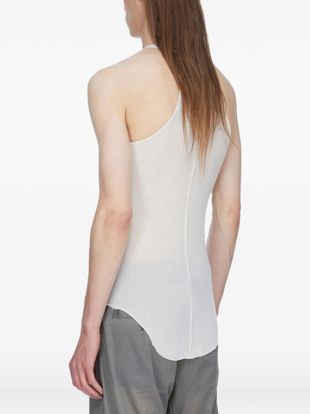 Rick Owens Geribbelde spencer met halternek Wit