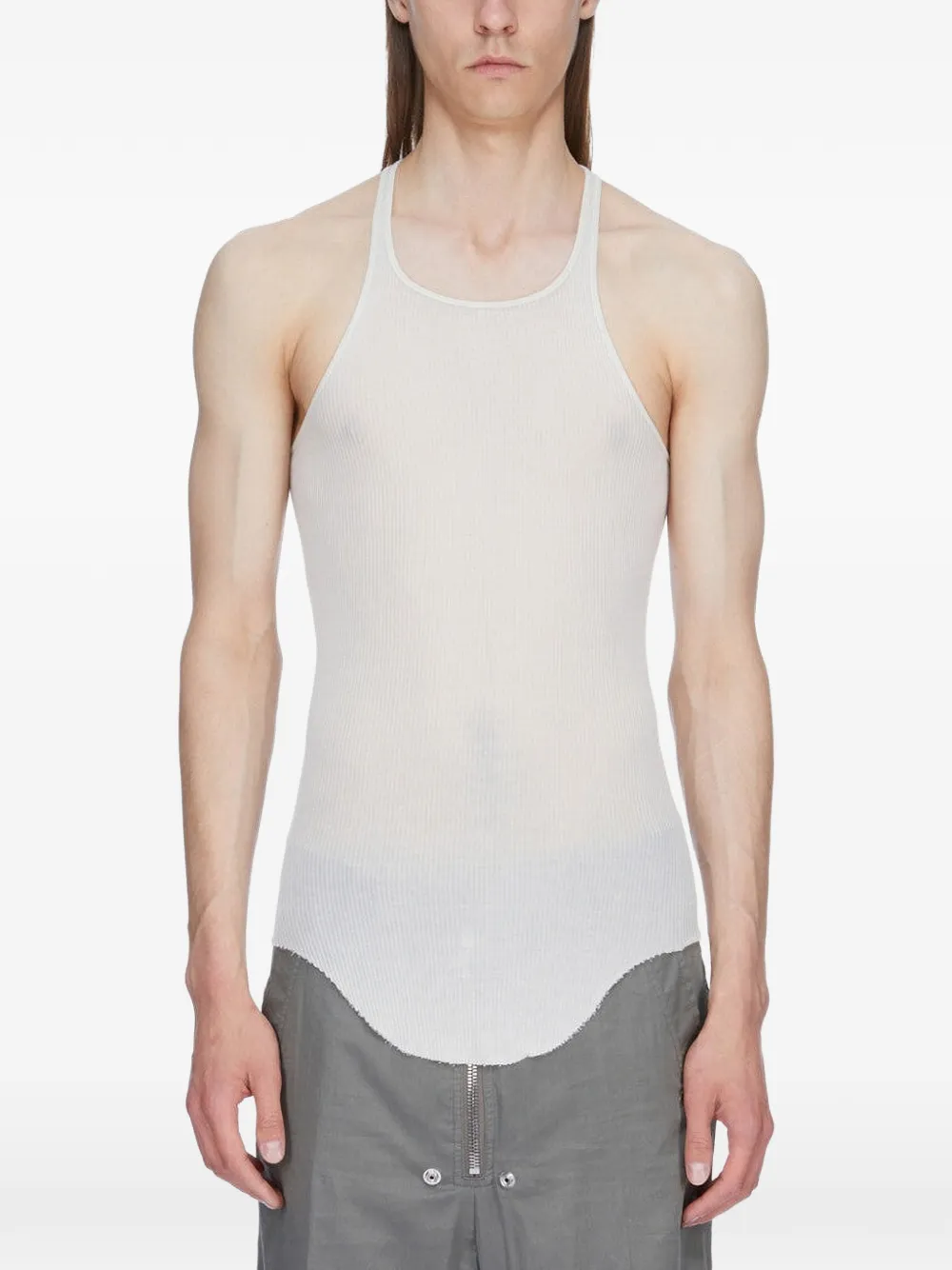 Rick Owens Geribbelde spencer met halternek Wit