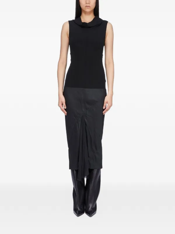 rick owens asymmetric dress Asymmetric Draped Jersey Maxi Dress Black Rick Owens Lilies