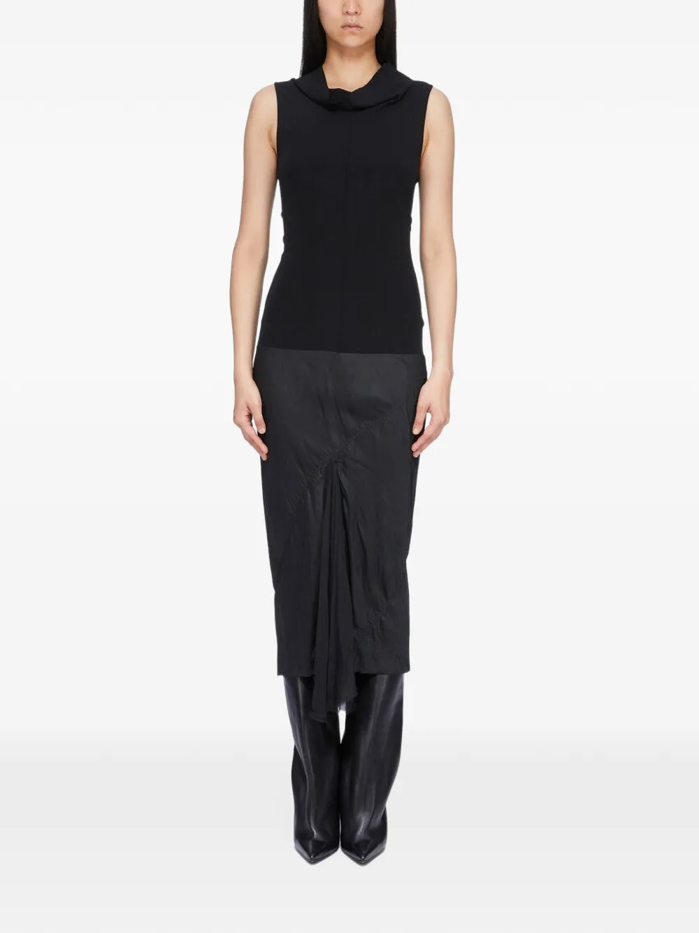 Rick Owens Jurk met asymmetrische afwerking Zwart