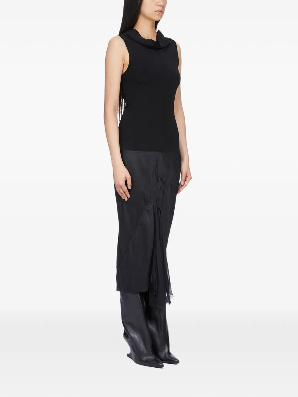 Rick Owens Jurk met asymmetrische afwerking Zwart