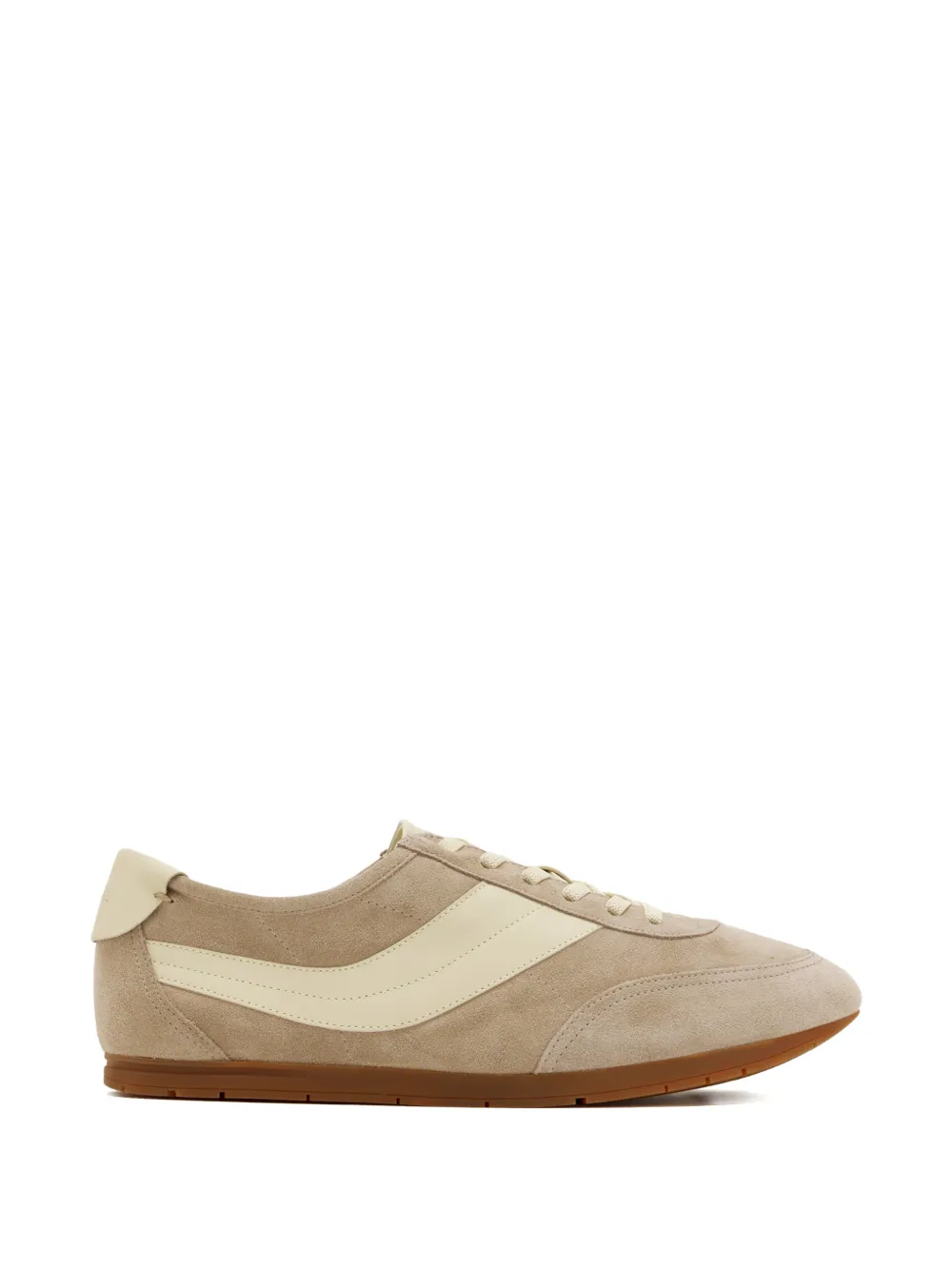 Vince LA gestreepte suède sneakers Beige
