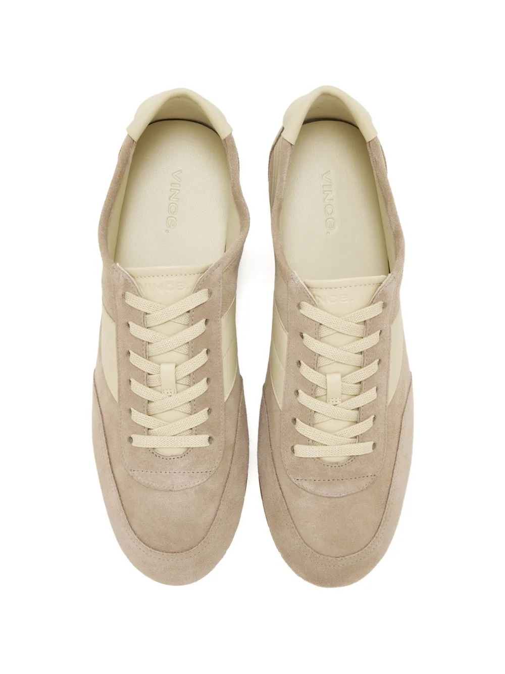 Vince LA gestreepte suède sneakers Beige