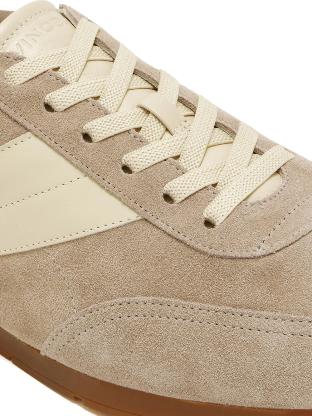 Vince LA gestreepte suède sneakers Beige