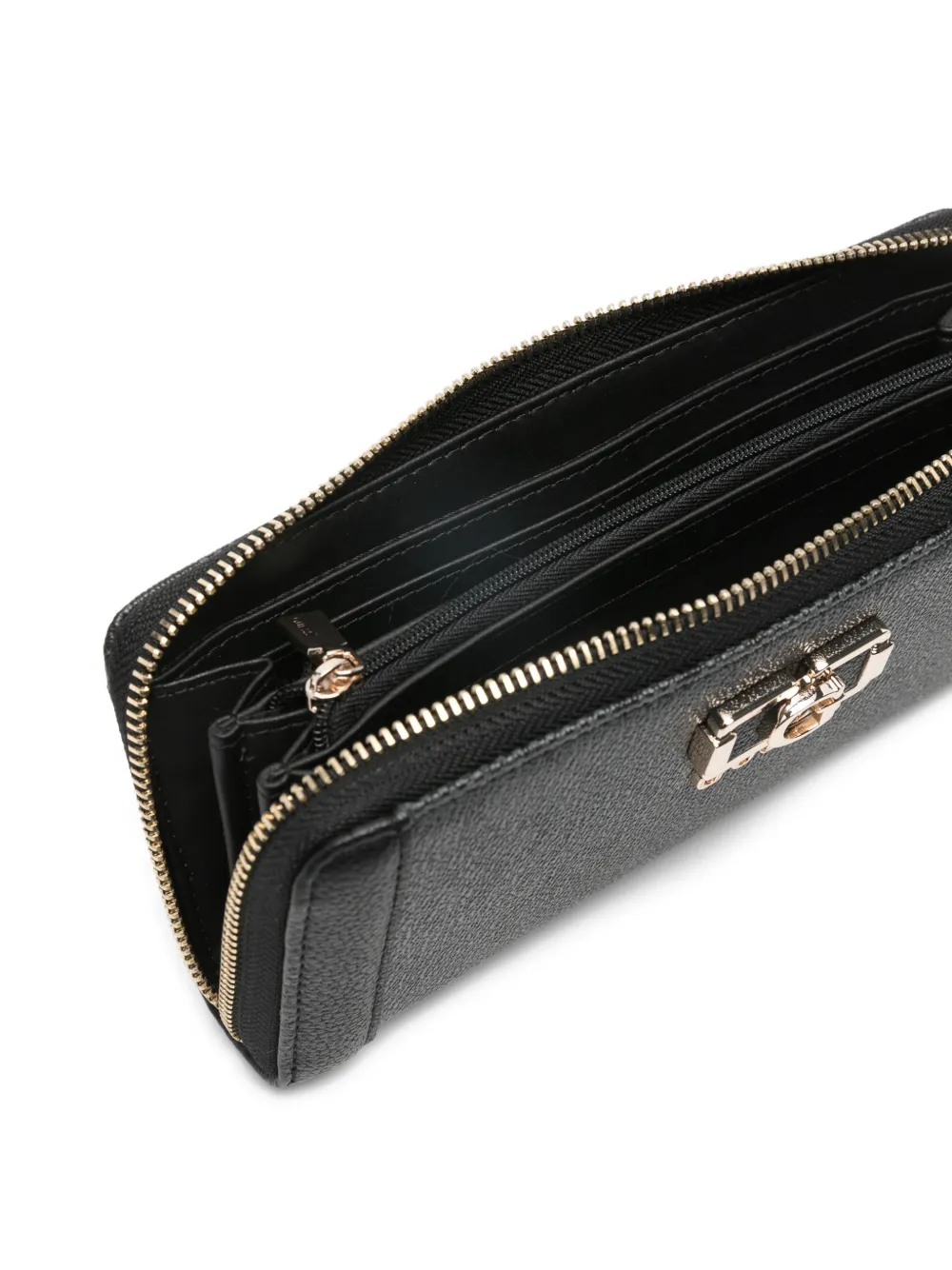  Guess Usa Karnilla Logo Monogram Wallet - Black 