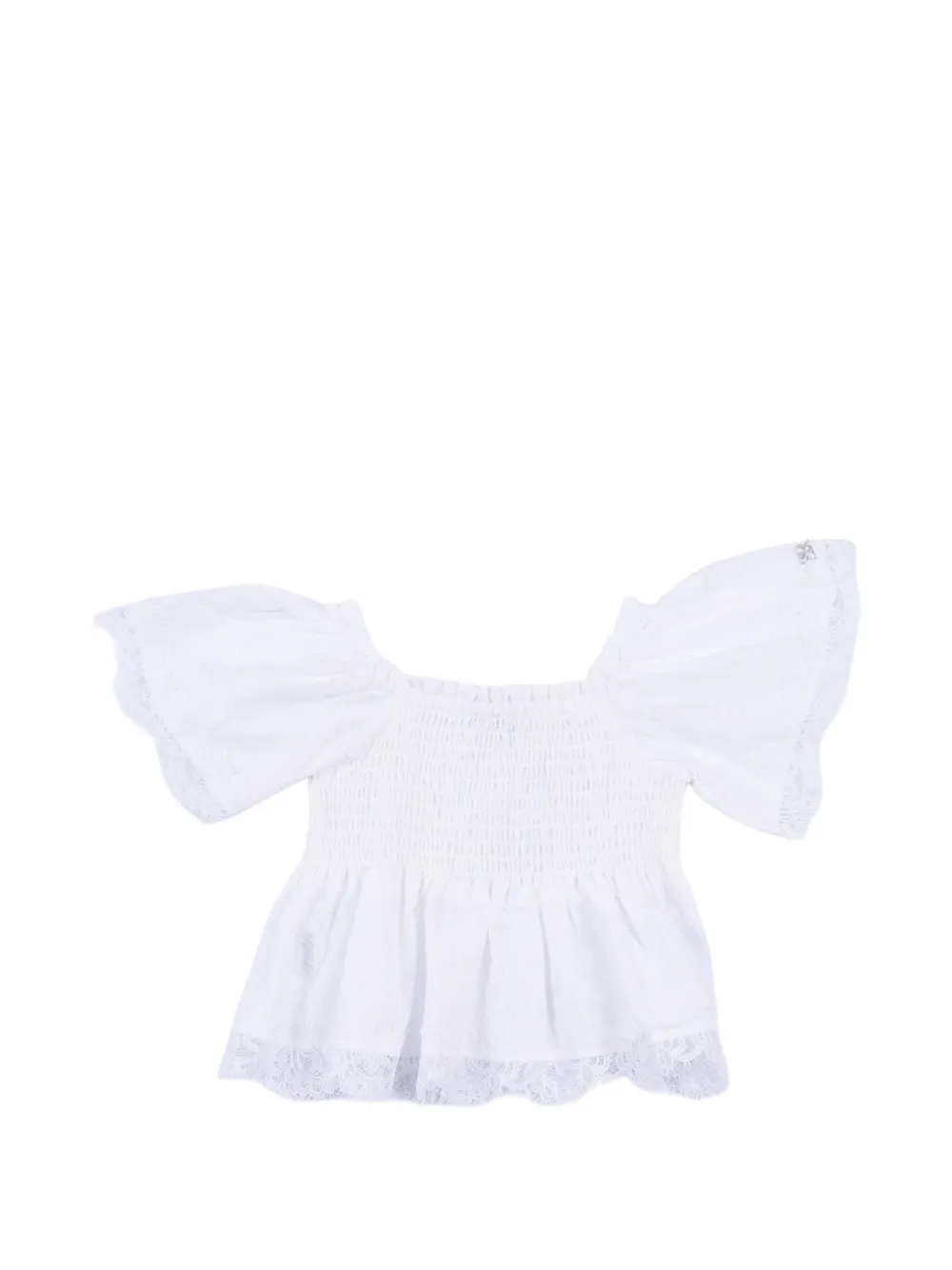 Ermanno Scervino Junior lace-detail blouse - Bianco