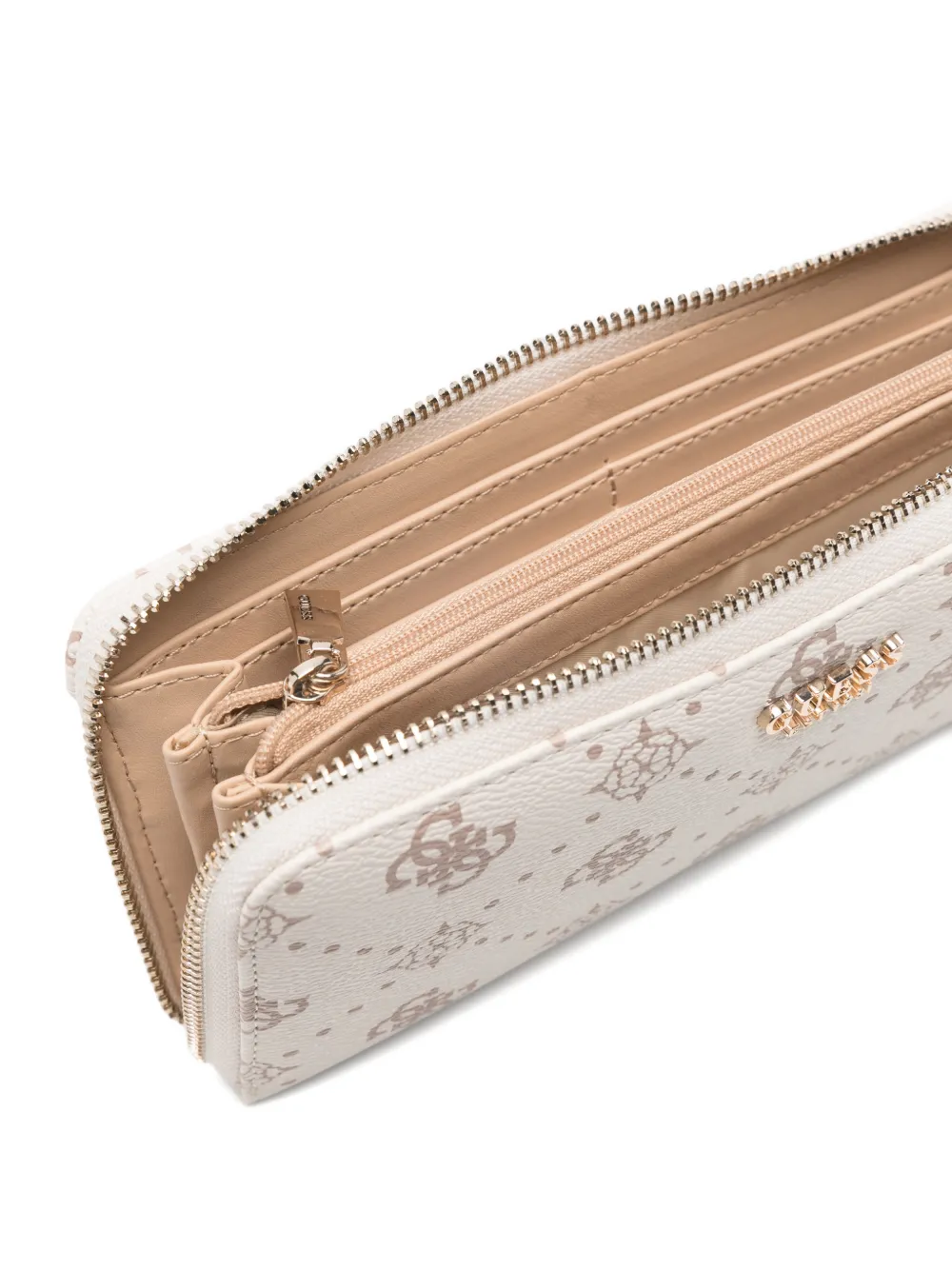  Guess Usa Carrie Monogram Wallet - Neutrals 