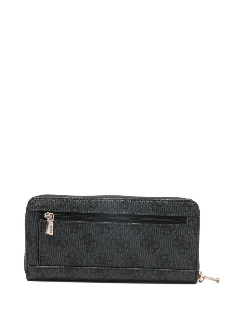  Guess Usa Laurel Ii Monogram Zip Wallet - Black 