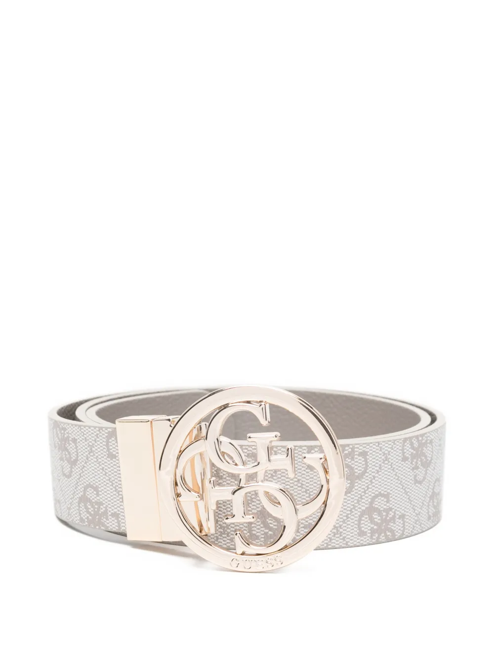 GUESS USA logo-buckle patterned belt - Grigio