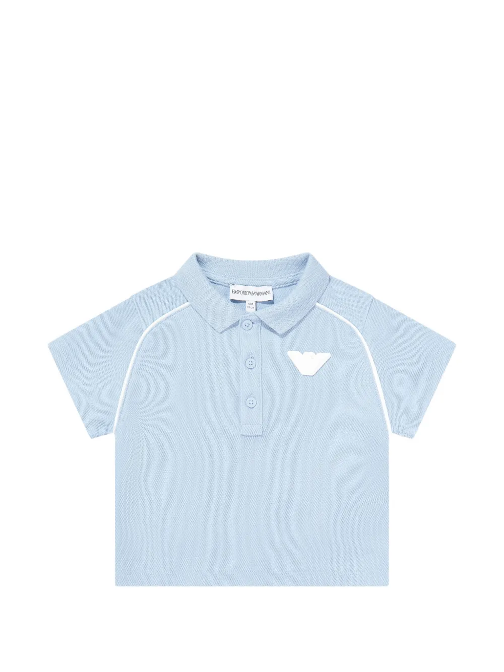 Emporio Armani Kids piping logo-plaque T-shirt - Blu