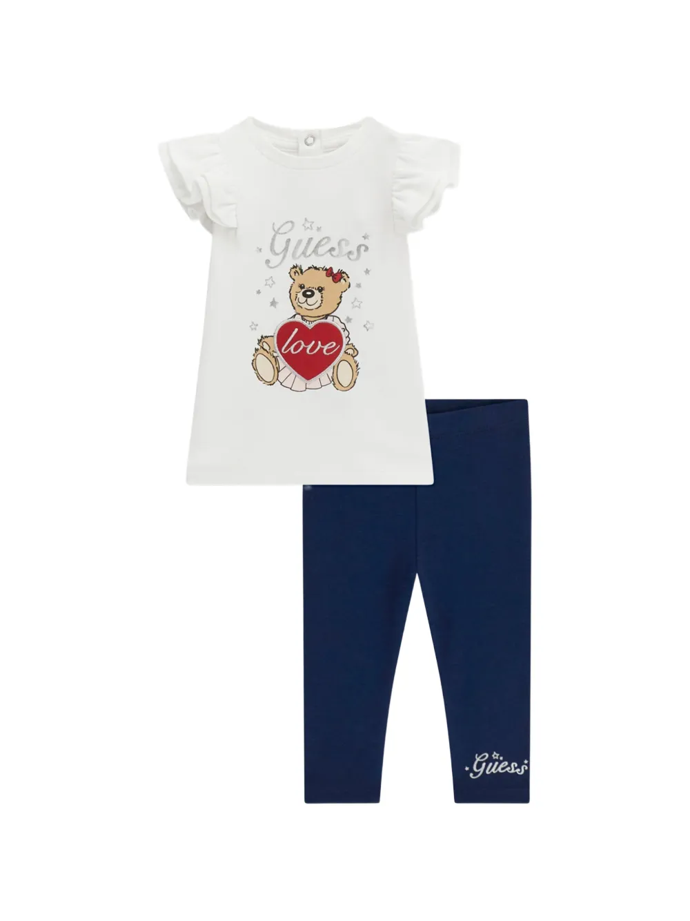 guess kids logo-detail trousers set - Blu