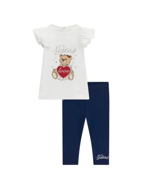 guess kids logo-detail trousers set