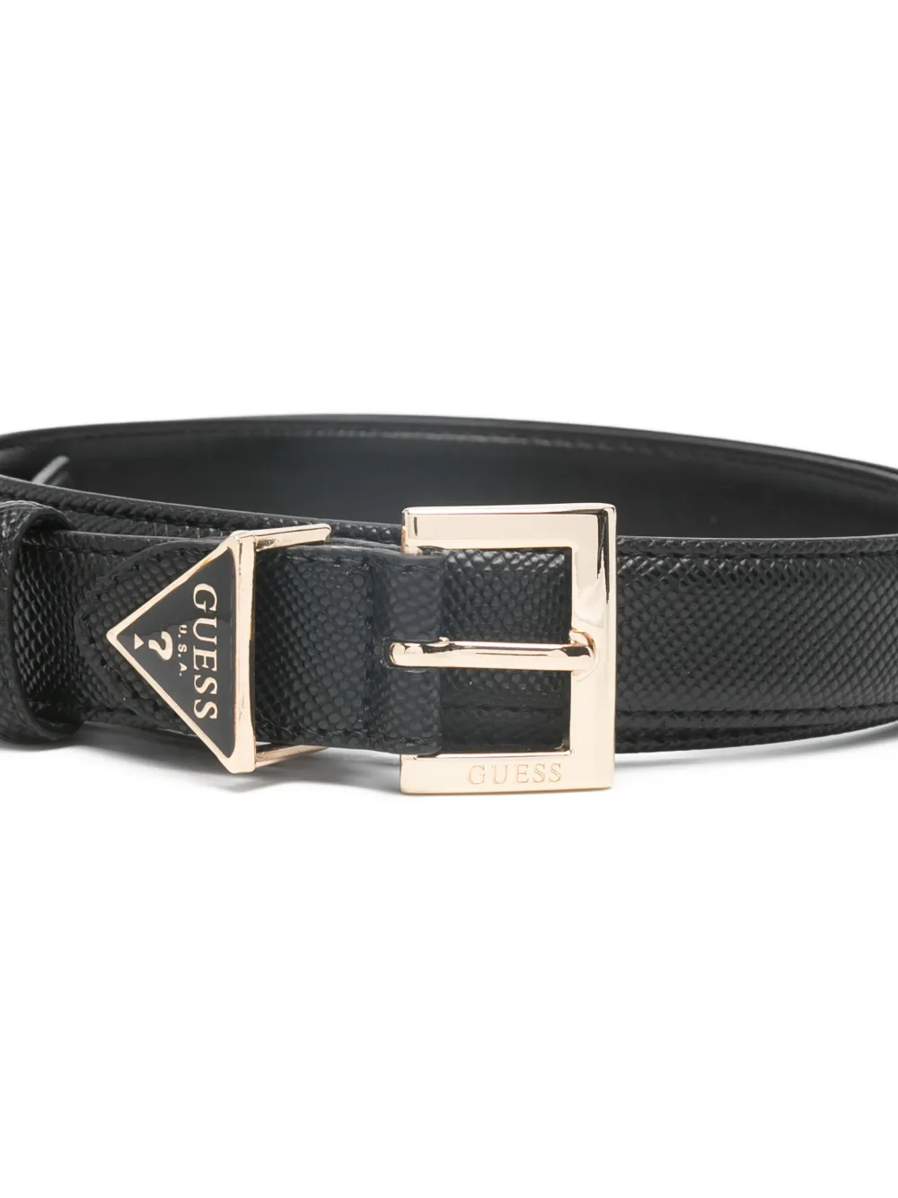  Guess Usa Textured Buckle Belt - Black 