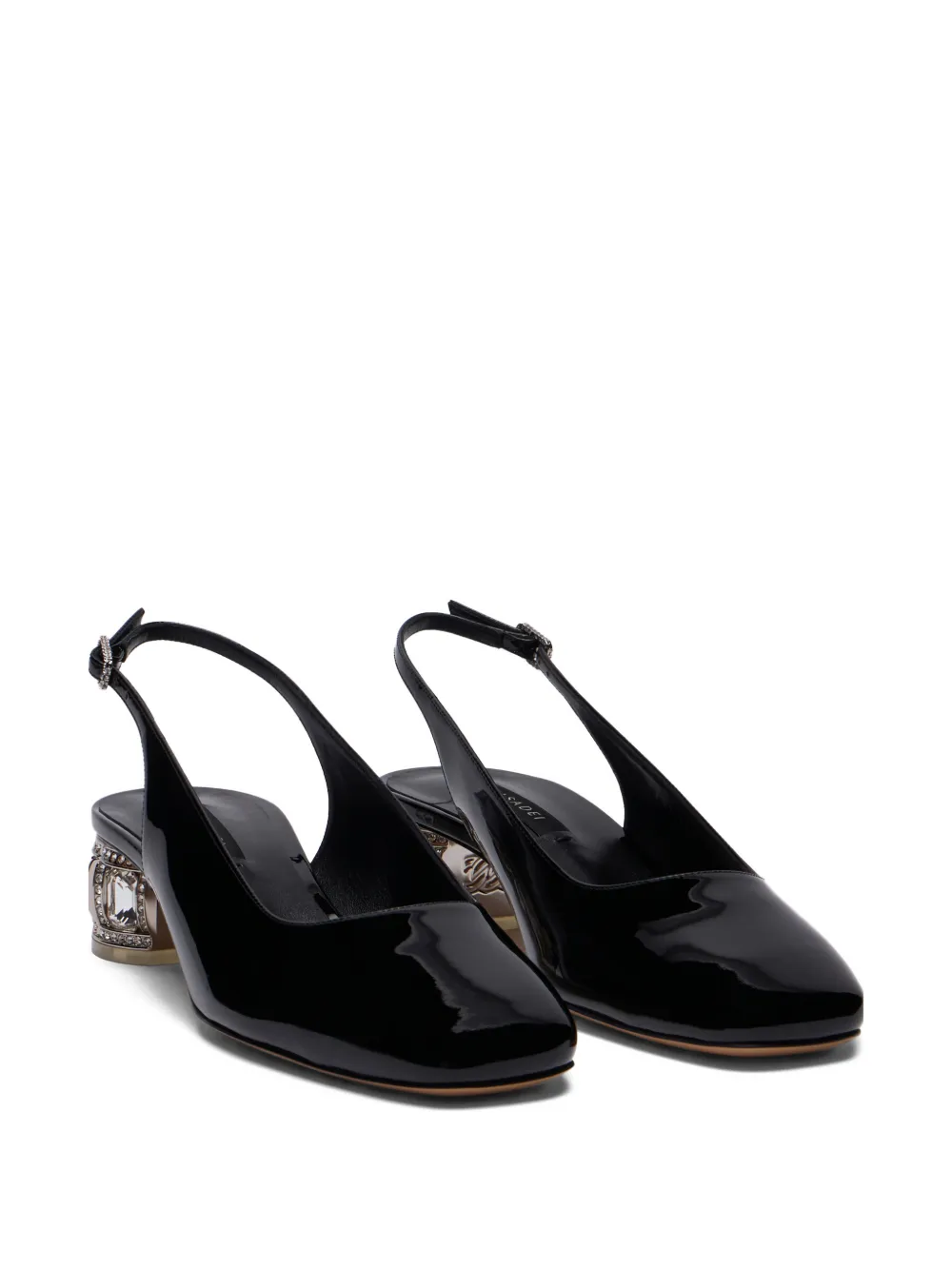 Casadei Slingback pumps verfraaid met kristallen Zwart