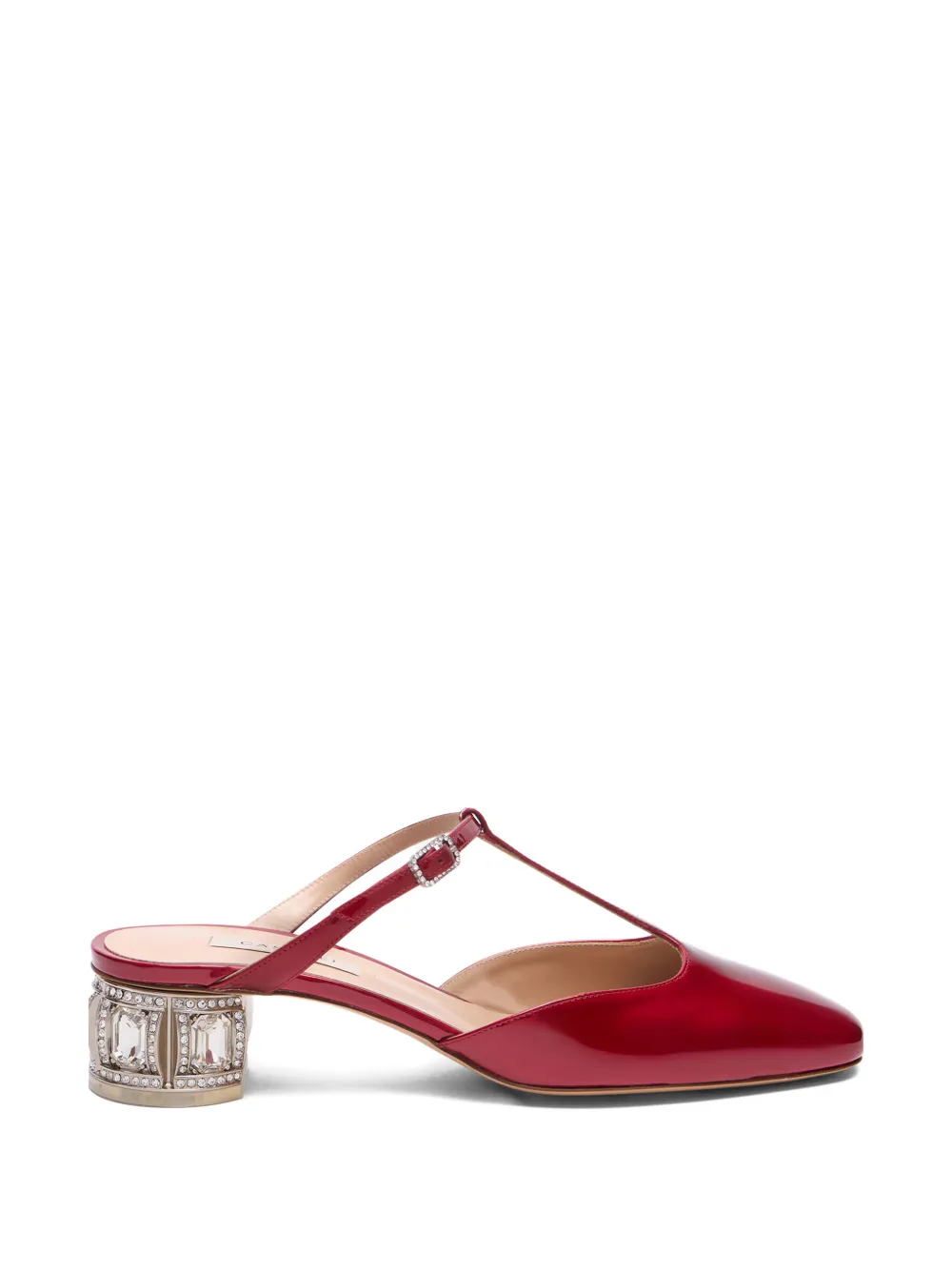 Casadei buckle-detail heeled mules Rood