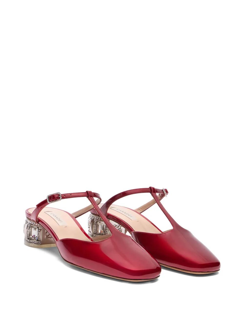 Casadei buckle-detail heeled mules Rood
