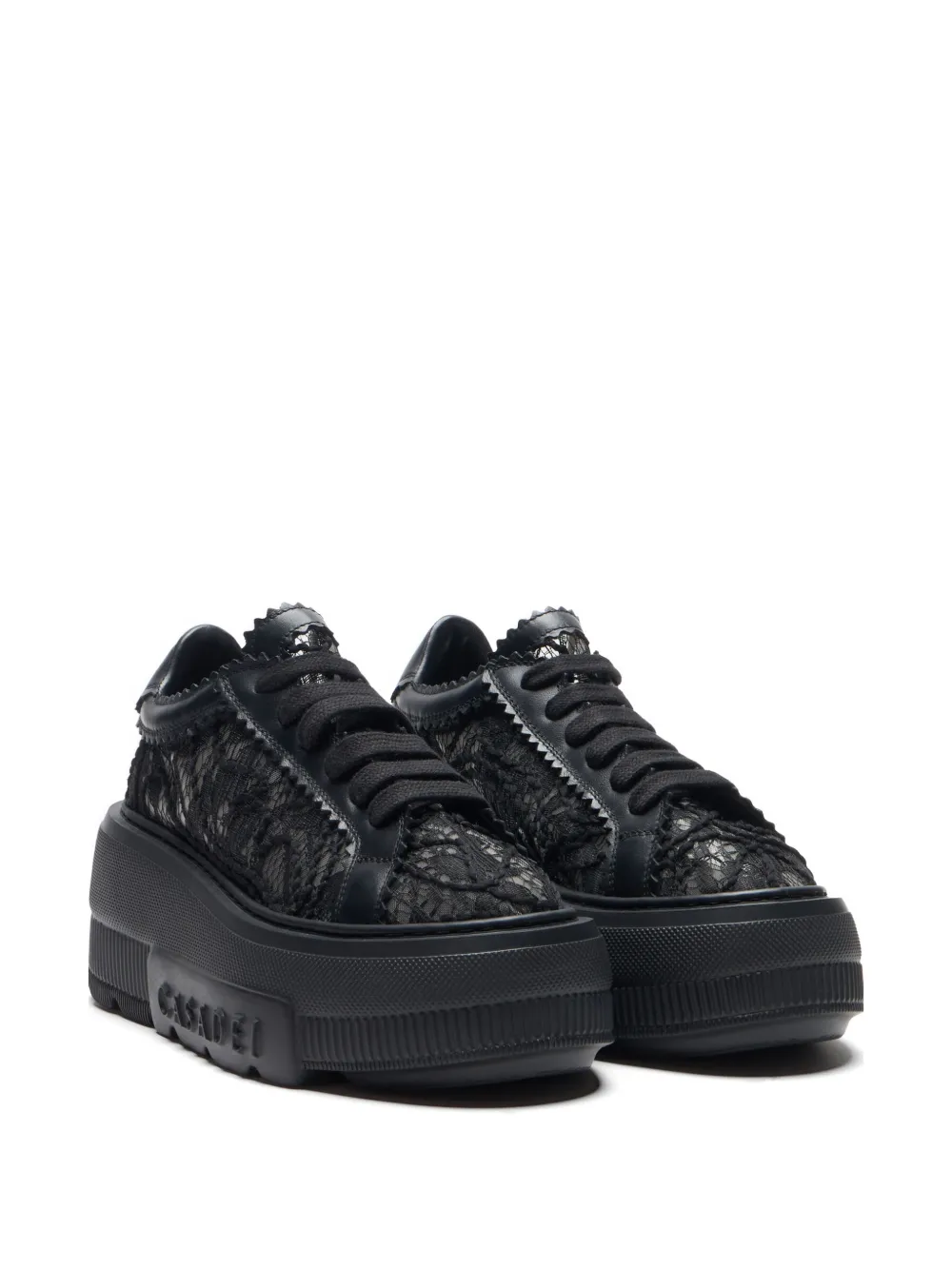 Casadei Nexus Chantilly platform sneakers Zwart