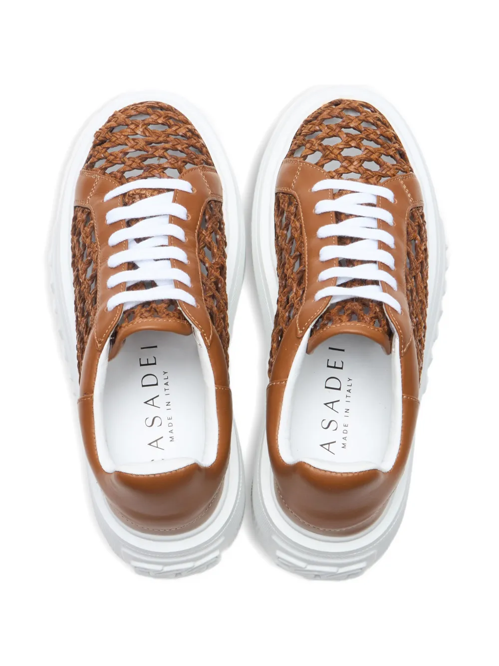 Casadei Nexus Versilia woven platform sneakers Bruin