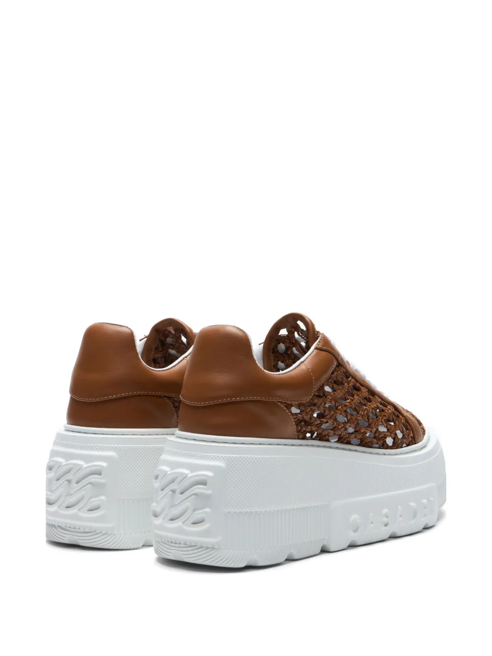 Casadei Nexus Versilia woven platform sneakers Bruin