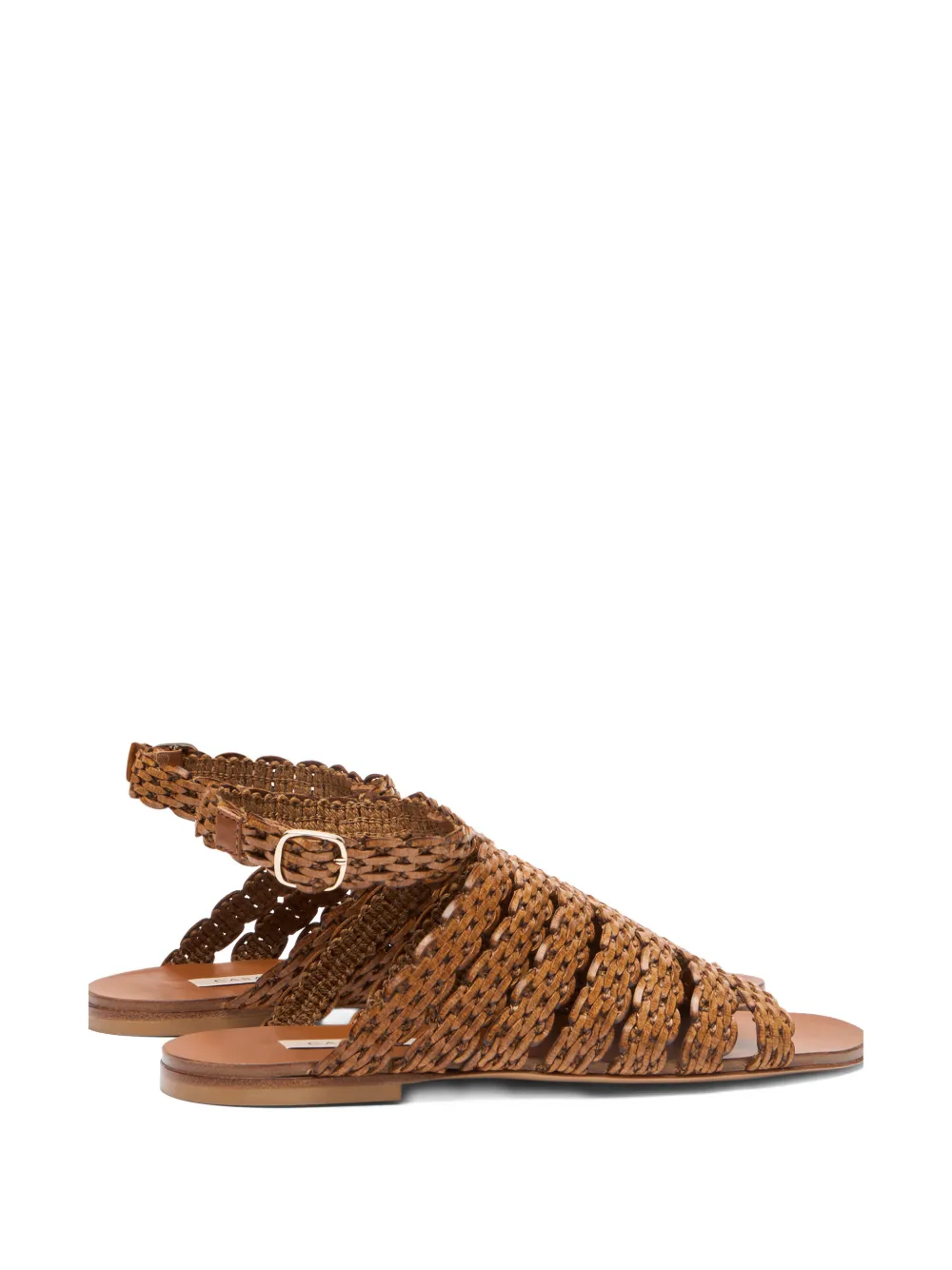 Casadei Geweven sandalen met gesp Bruin