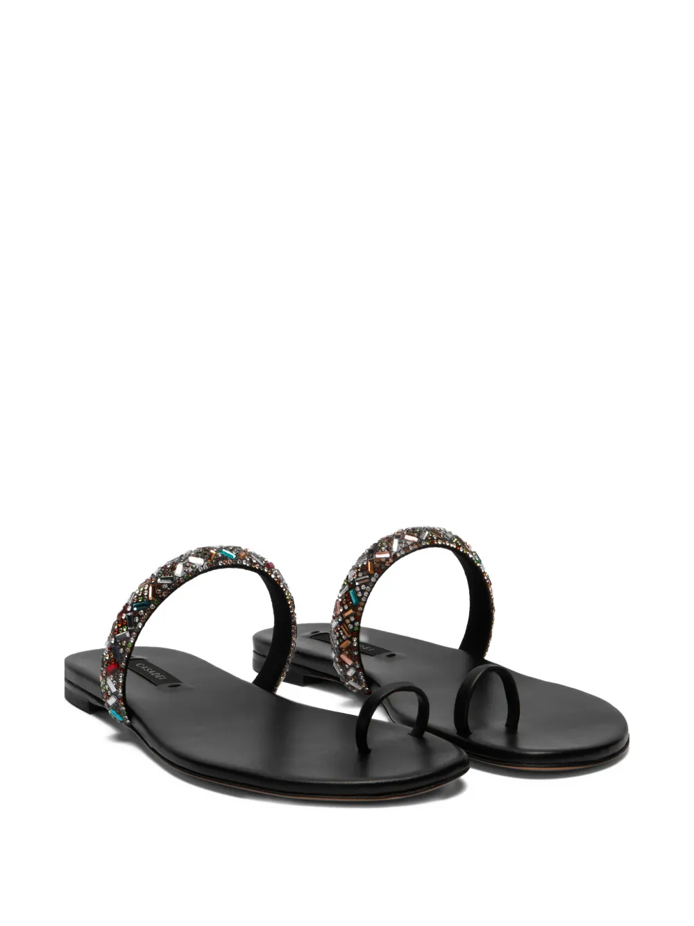 Casadei Vegas beaded sandals Zwart