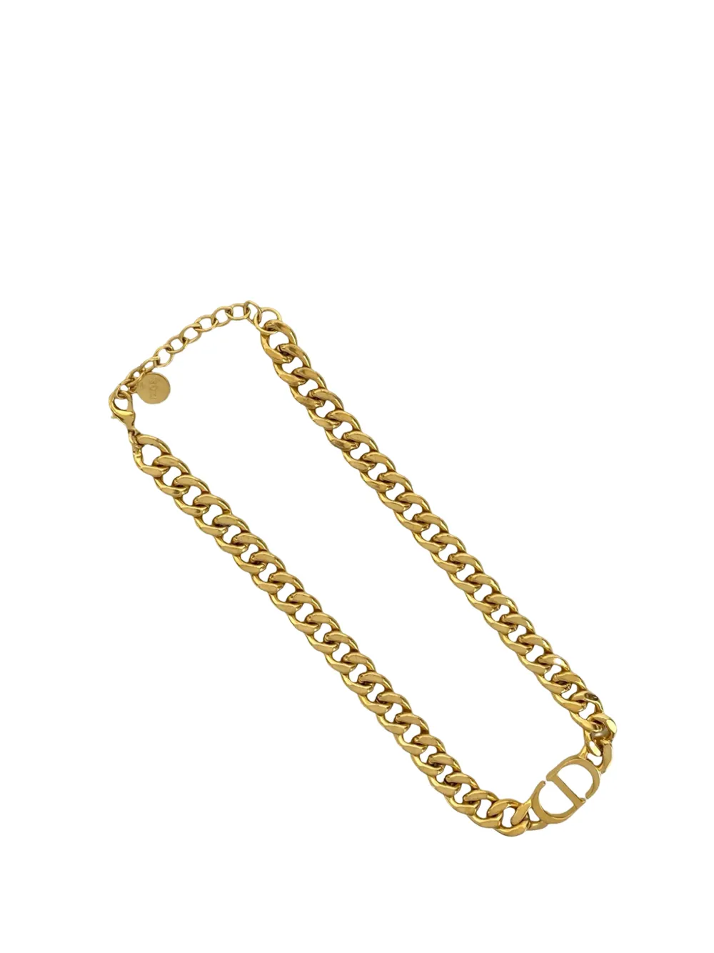 Christian Dior Pre-Owned 2000-2010 Gold Plated CD Logo Chain Link Necklace costume necklace - Oro