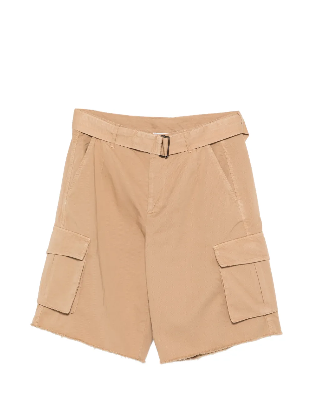 Laneus belted button cargo shorts - Marrone