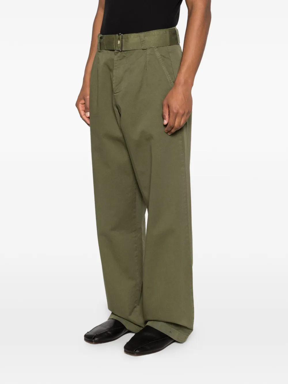  Laneus Belted Button Cargo Pants - Green 
