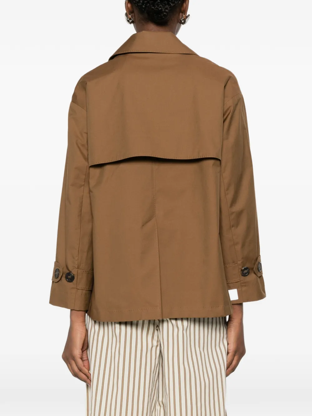 Max Mara Mtczeno jack met dubbele rij knopen en zak Bruin
