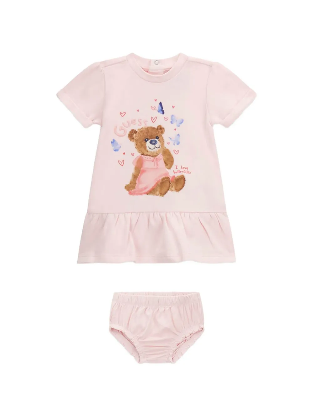 guess kids ruffled-hem printed dress - Rosa