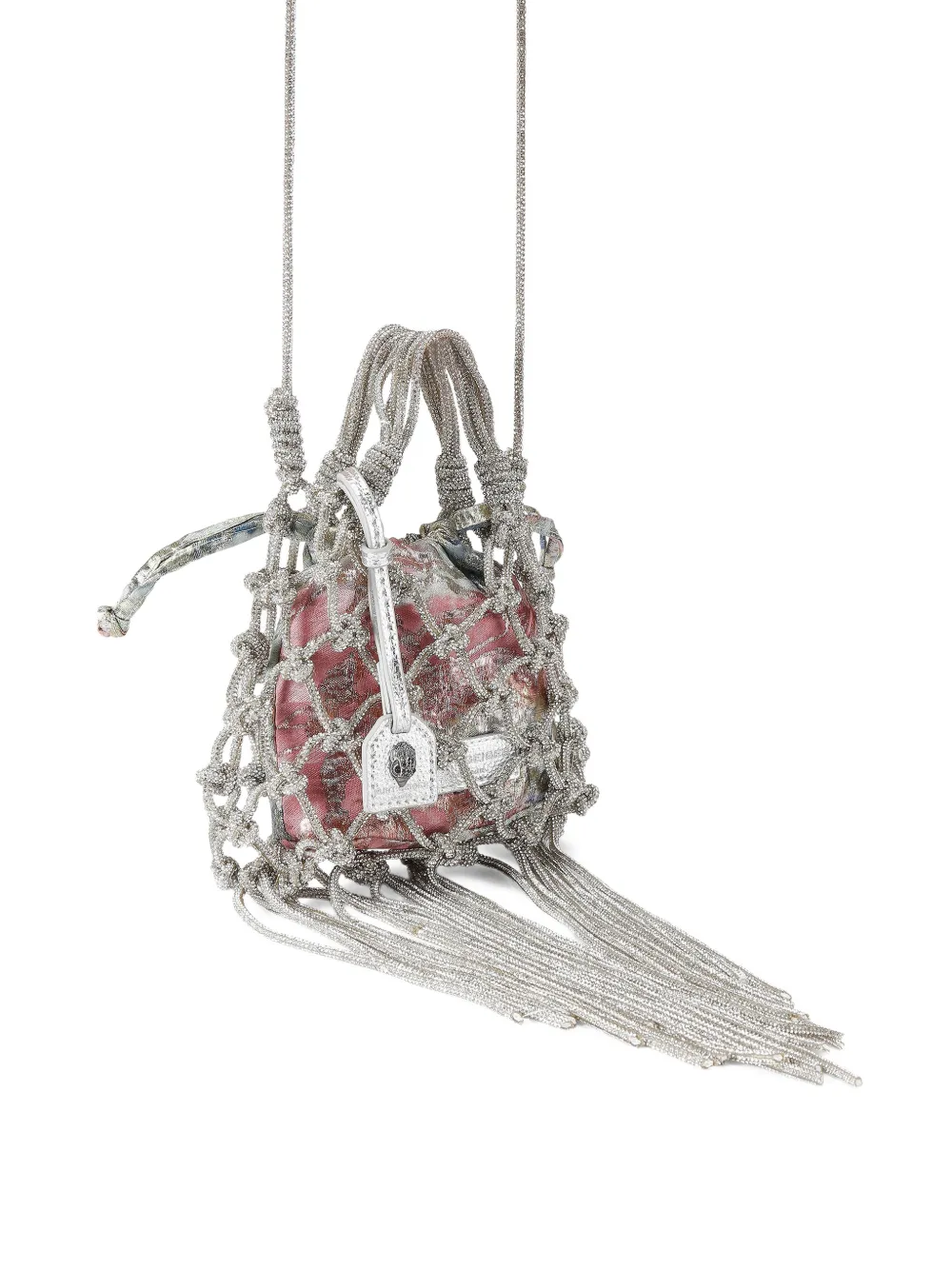  Kurt Geiger London Mini Macrame Handbag - Silver 