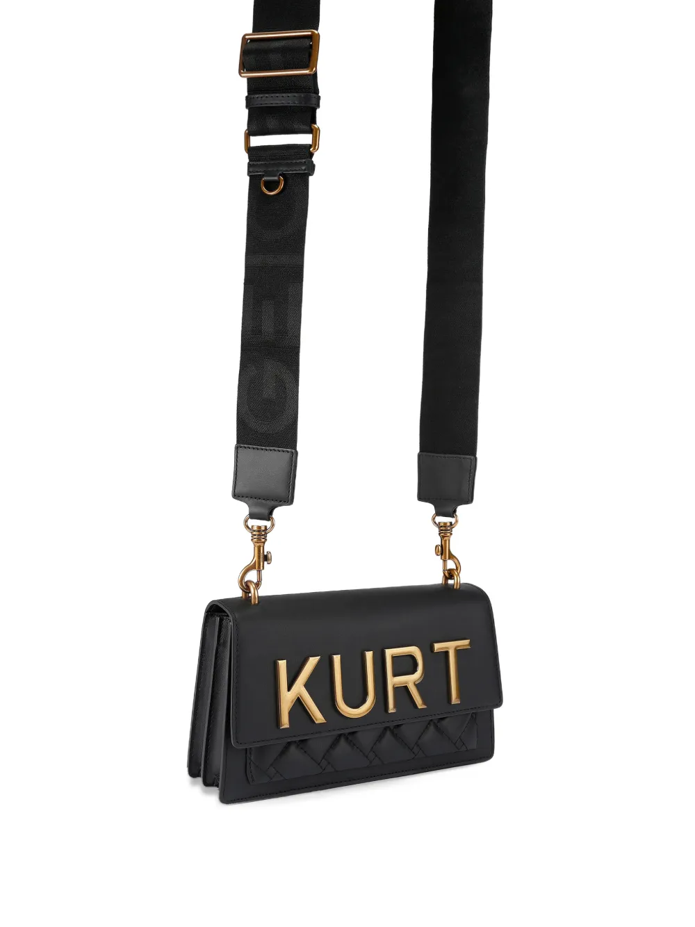 Kurt Geiger London Shoreditch East West gewatteerde schoudertas met logoplakkaat Zwart
