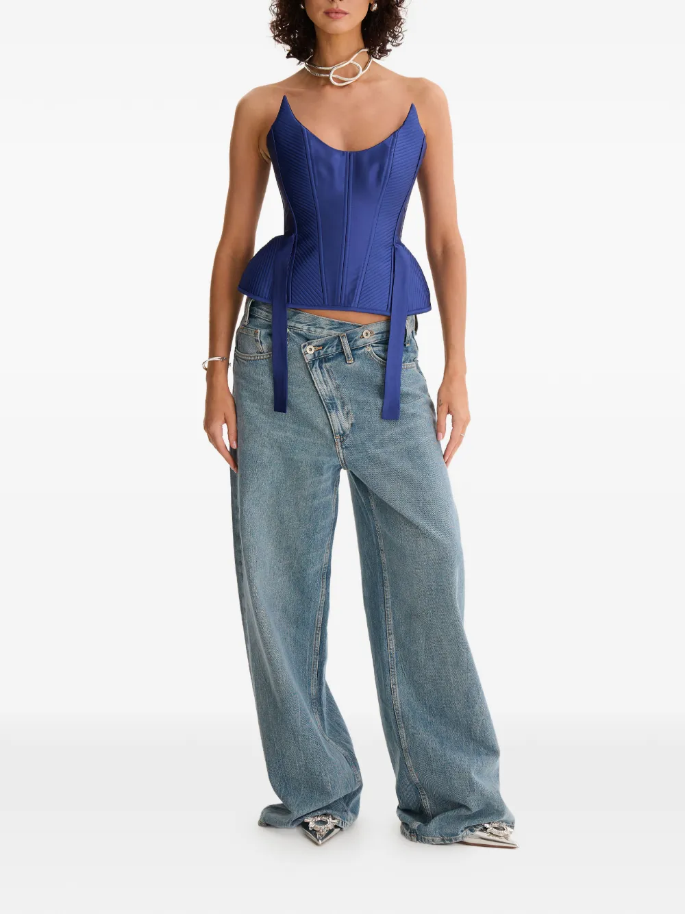  Moos Studio Tie-fastening Top - Blue 