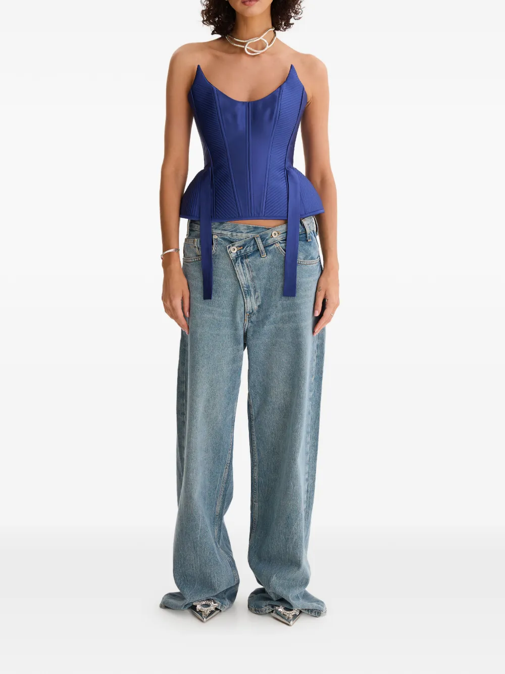  Moos Studio Tie-fastening Top - Blue 