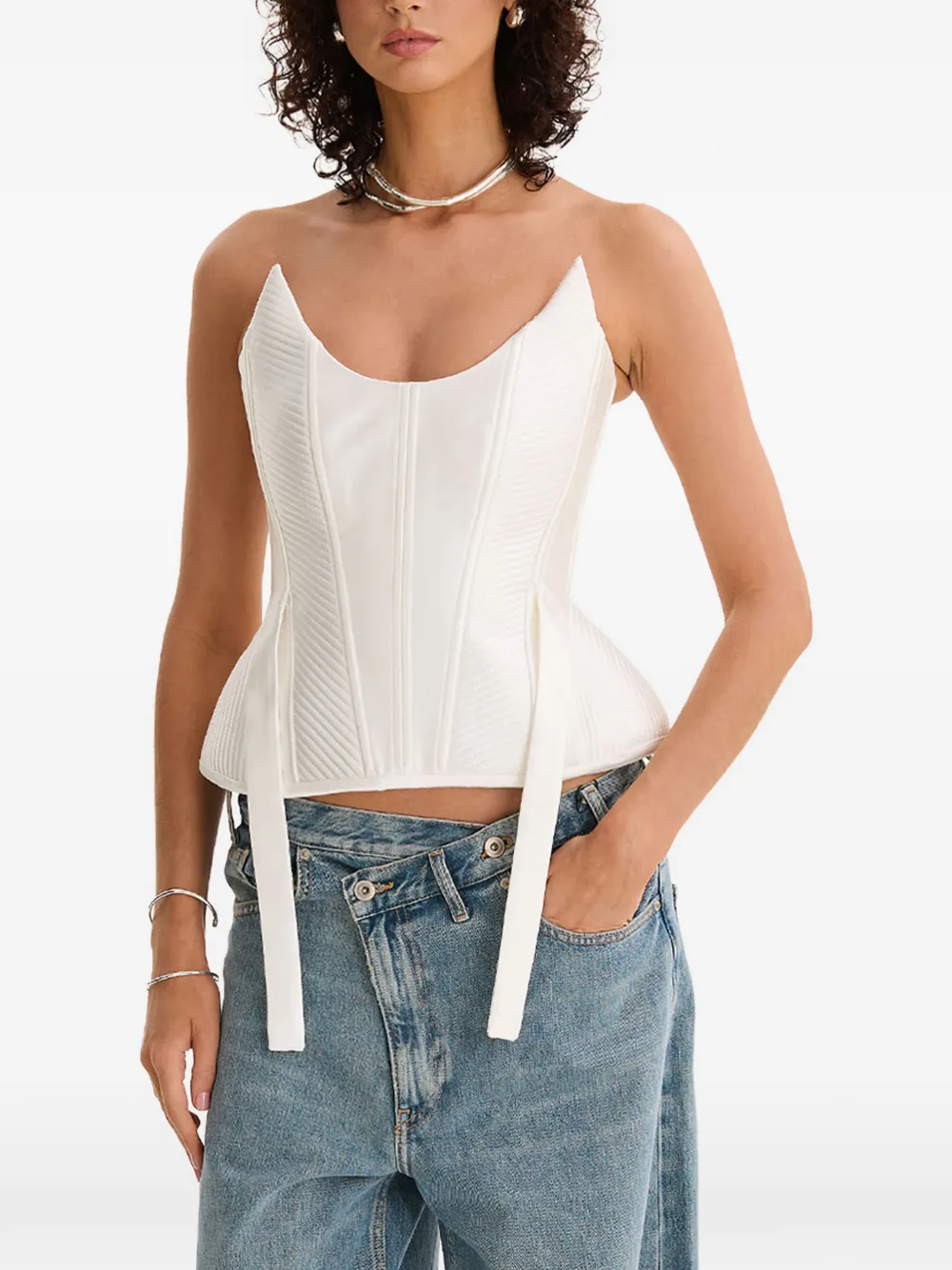 MOOS STUDIO strapless top - Bianco