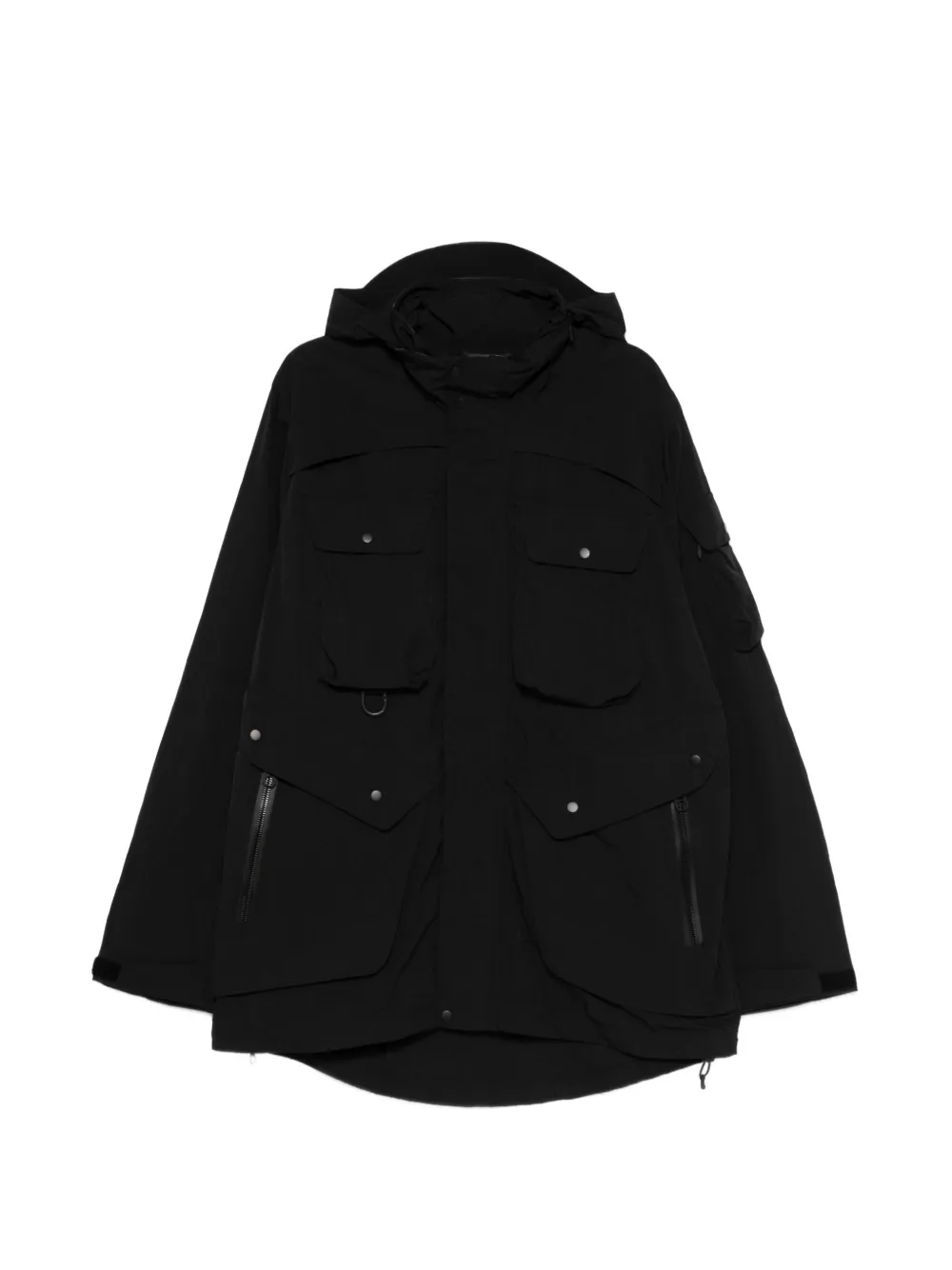 JG1 flap-pocket hooded jacket - Nero