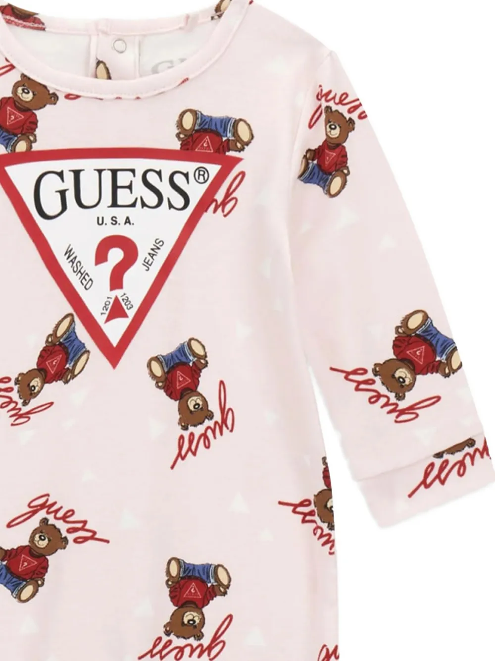 guess kids Romper met beerprint Roze