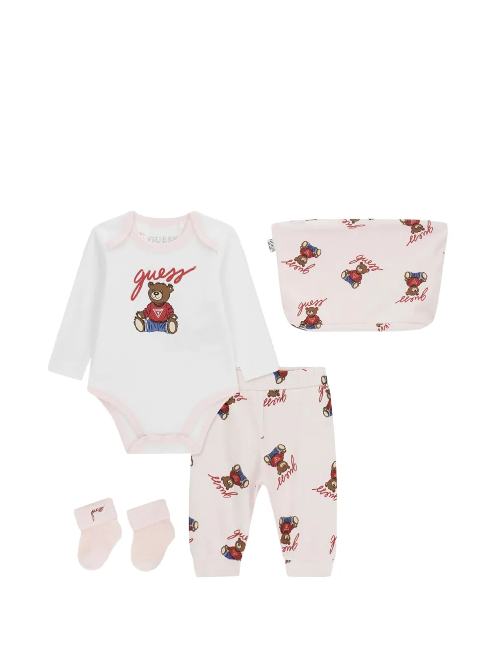 guess kids bear-graphic babygrow set - Rosa
