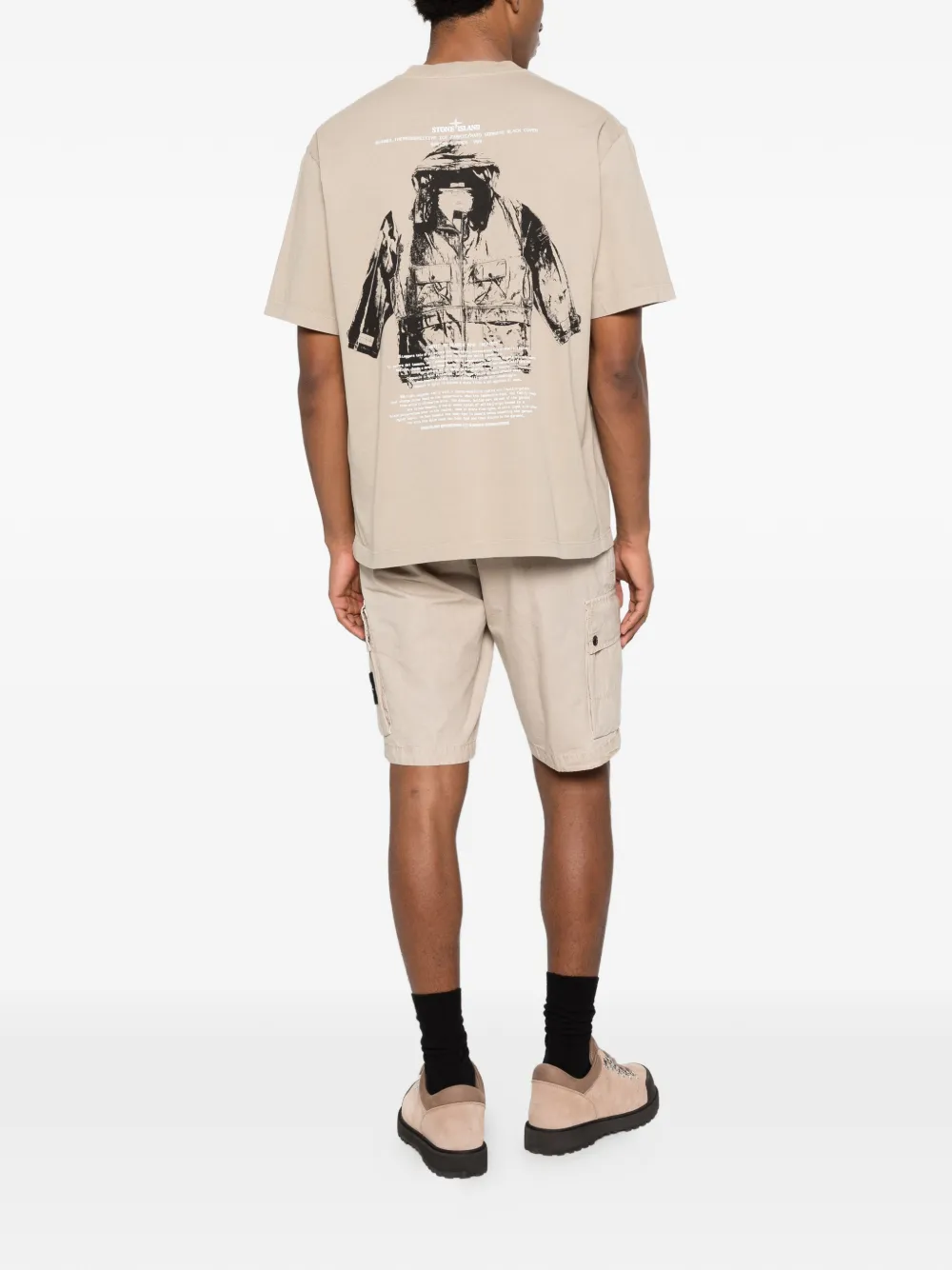 Stone Island T-shirt met print Beige